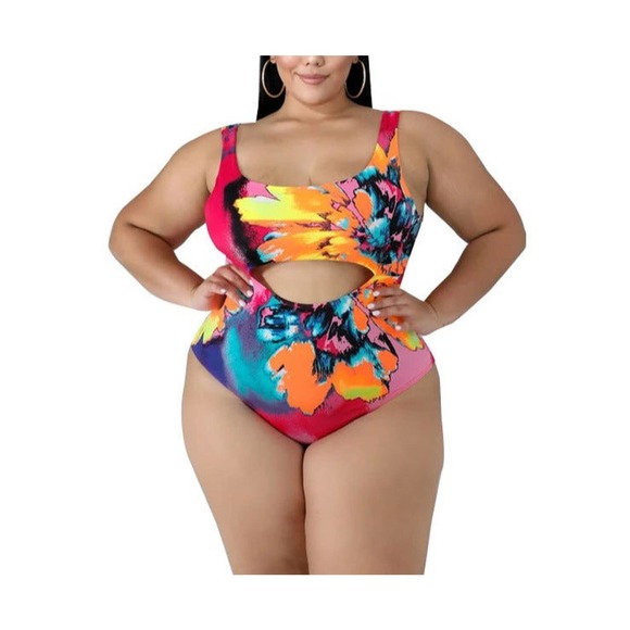 Plus Size Swimsuit One-piece Cover-Up Beach Wear - Picture 4 of 6